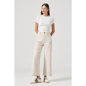 Rolla's Sailor Jean Wide Leg High Rise Comfort Off White Size 26